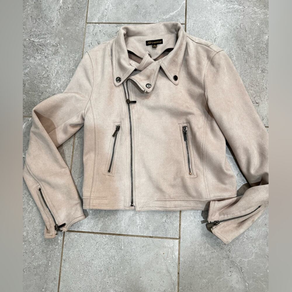 Shinestar Women's light taupe suede Jacket, size S (juniors)
